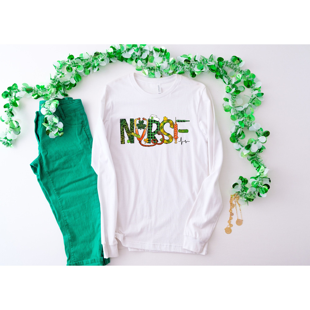 StPatricks Lucky Nurse Shirt,Irish Shirt,StPatricks Day shirt,Shamrock Tee,Nurse Stethoscope T-Shirt,Shamrock Lucky Nurse Gift,Irish Nurse - 1.jpg