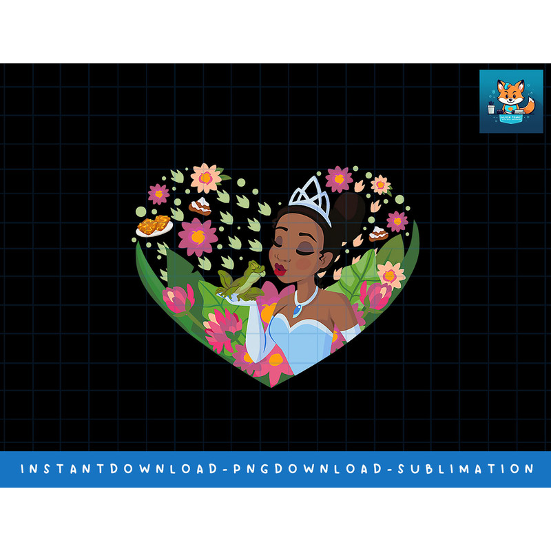 Disney Princess Tiana Heart Kiss png, sublimate, digital print.jpg