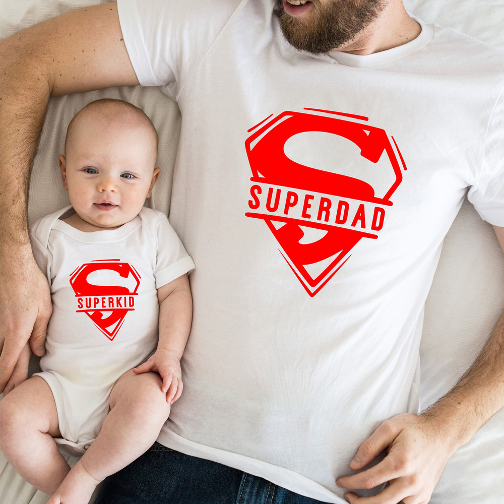 Superdad Superkid Shirt,Father and Son Matching Shirt,Dad and Son Shirt,Dad Gift, Superhero Dad Tee, Fathers Day Gift, Gift for him - 1.jpg