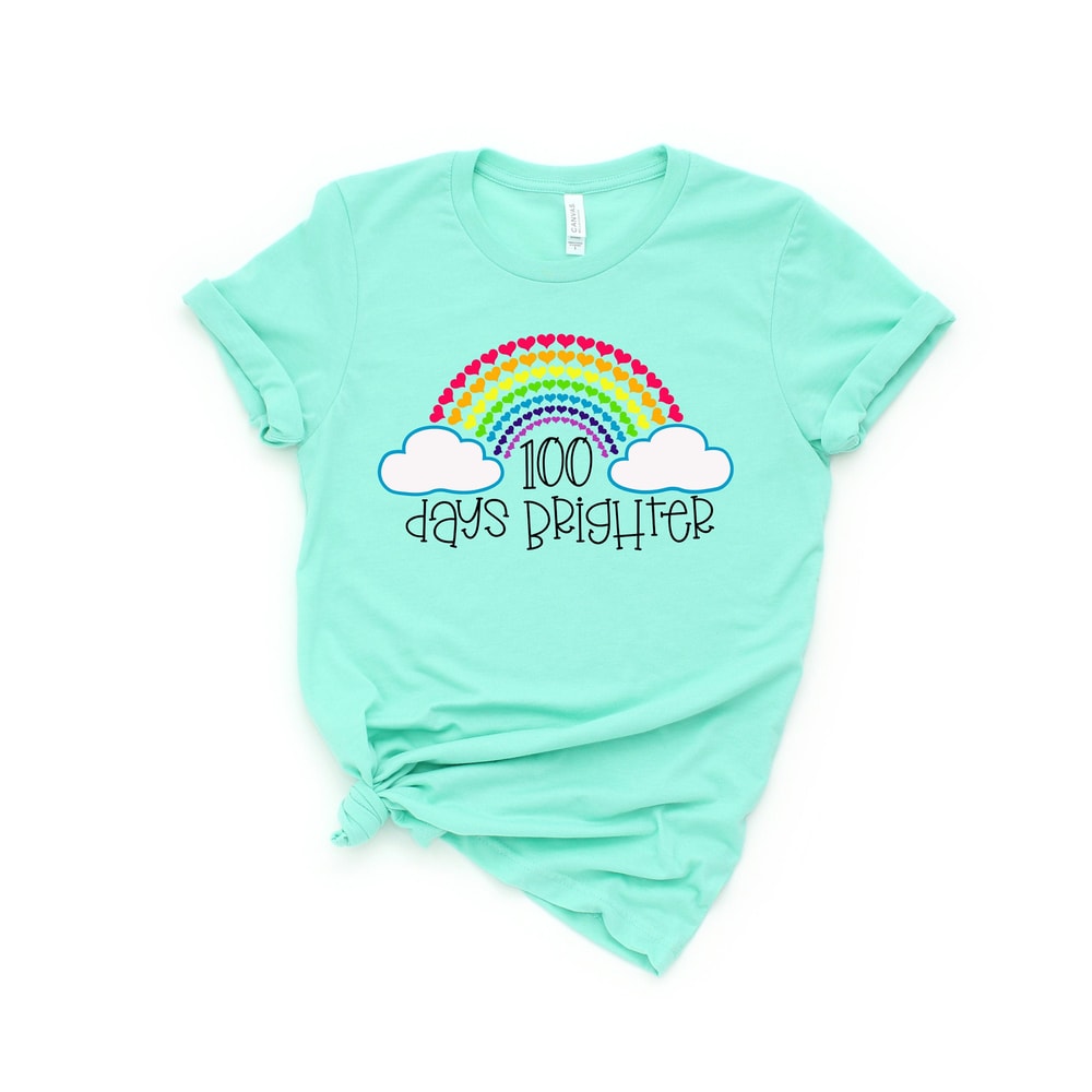 Teacher 100 Days Brighter, Teacher Shirt, 100 Days of School, Teacher Gifts, Teacher Appreciation, 100 Days Brighter,Back to School Shirt - 1.jpg