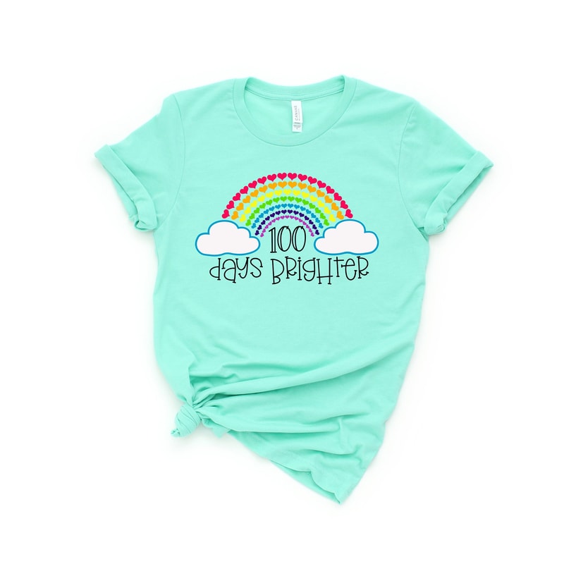 Teacher 100 Days Brighter, Teacher Shirt, 100 Days of School, Teacher Gifts, Teacher Appreciation, 100 Days Brighter,Back to School Shirt - 1.jpg