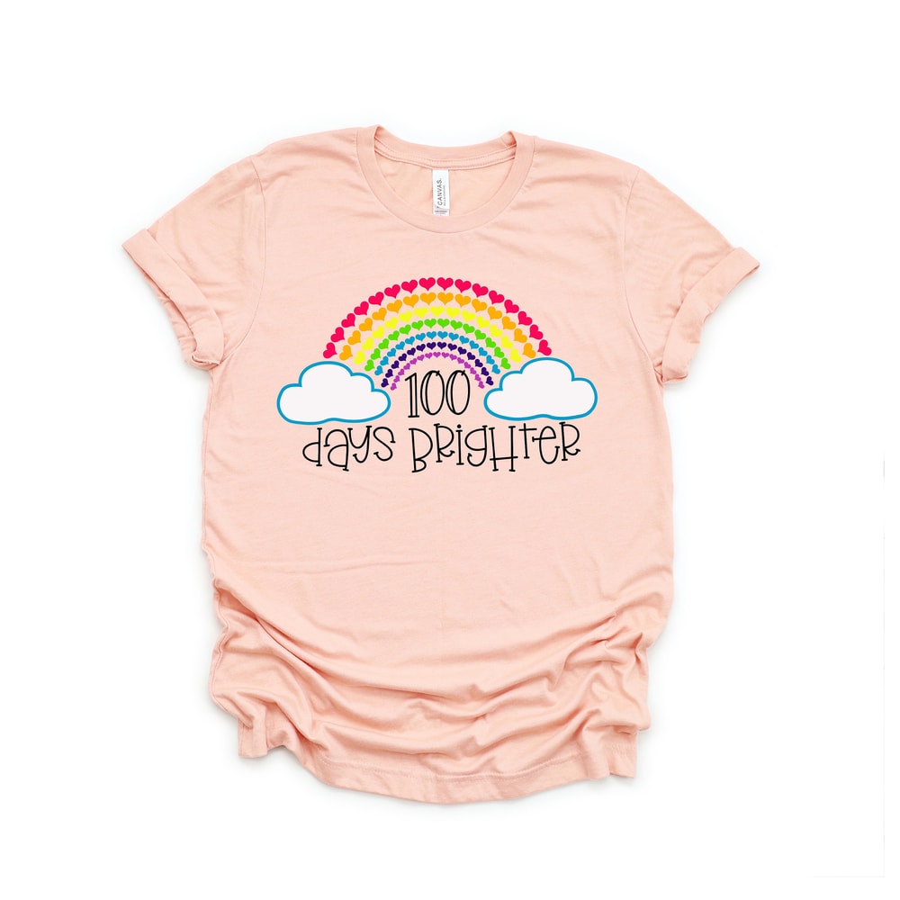 Teacher 100 Days Brighter, Teacher Shirt, 100 Days of School, Teacher Gifts, Teacher Appreciation, 100 Days Brighter,Back to School Shirt - 3.jpg