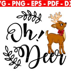 oh deer svg cut file for cricut and silhouette, deer svg, reindeer svg, deer antler svg, deer clip art