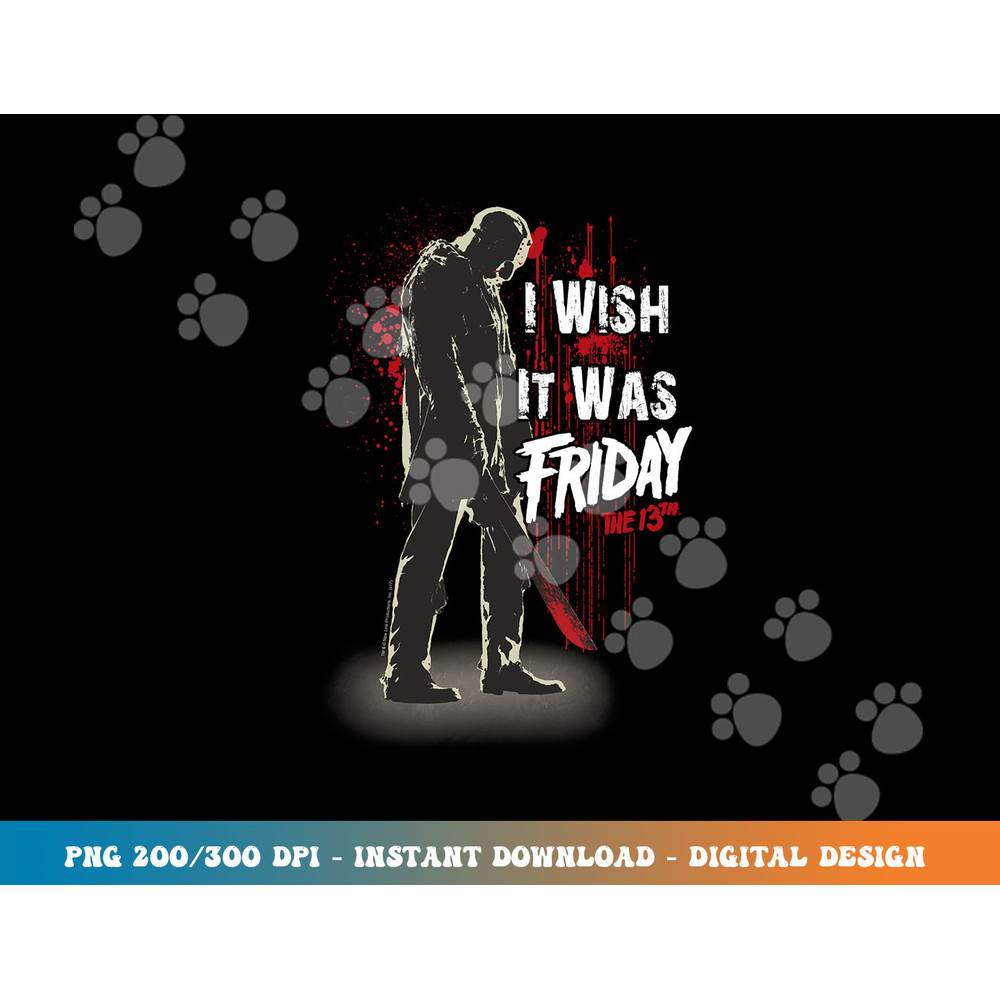 Friday The 13th Jason I Wish it Was Friday Long Sleeve png, sublimation.jpg