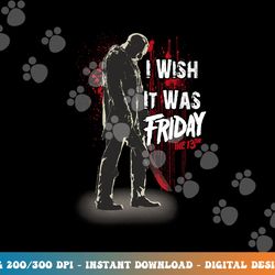 friday the 13th jason i wish it was friday long sleeve  png, sublimation