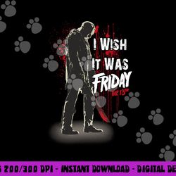 friday the 13th jason i wish it was friday long sleeve  png, sublimation