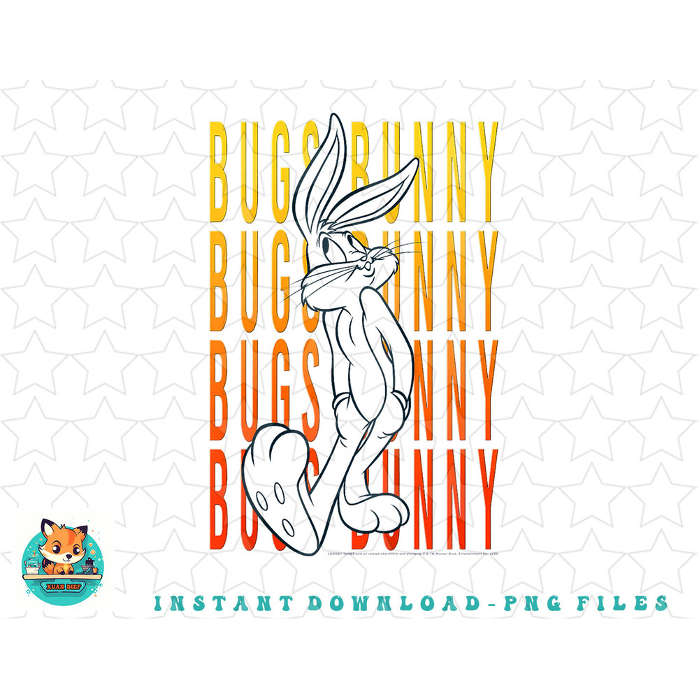Kids Looney Tunes Bugs Bunny Text Stack Portrait png, sublimation, digital download.jpg