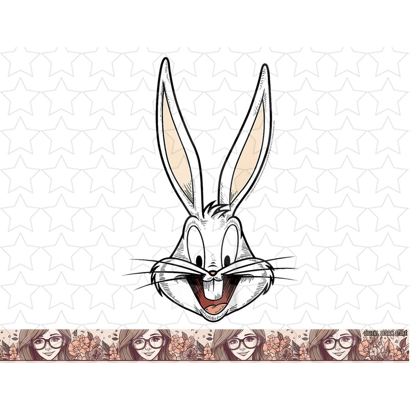 Kids Looney Tunes Bugs Bunny Sketched Big Face png, sublimation, digital download .jpg