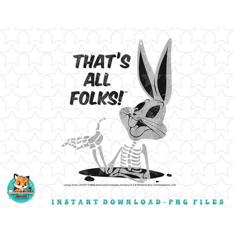 Kids Looney Tunes Bugs Bunny Thats All Folks png, sublimation, digital download.jpg