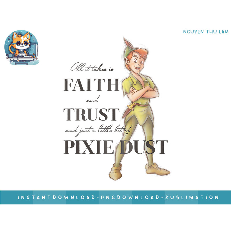 Disney 100 Anniversary Peter Pan D100 Quote Pixie Dust png, digital prints.jpg