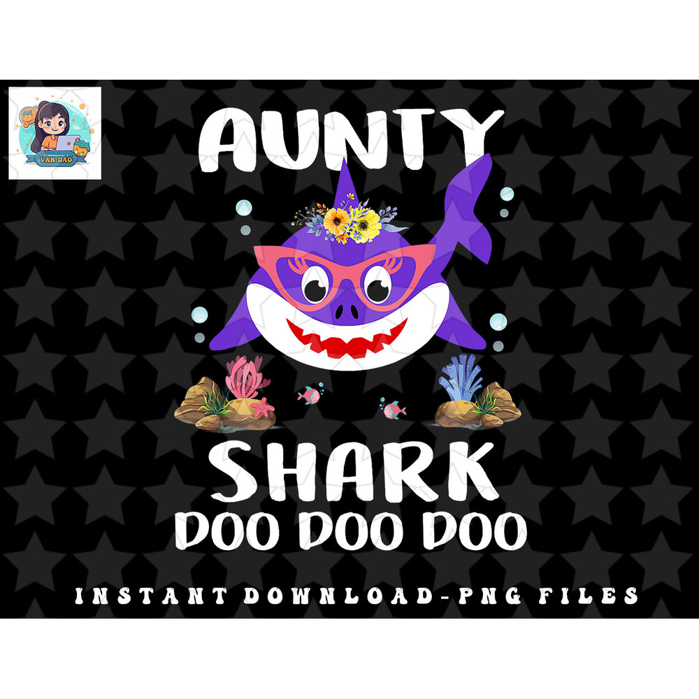 Aunty Shark Shirt Mothers Day Gift Idea For Mother Wife png, sublimation, digital download.jpg
