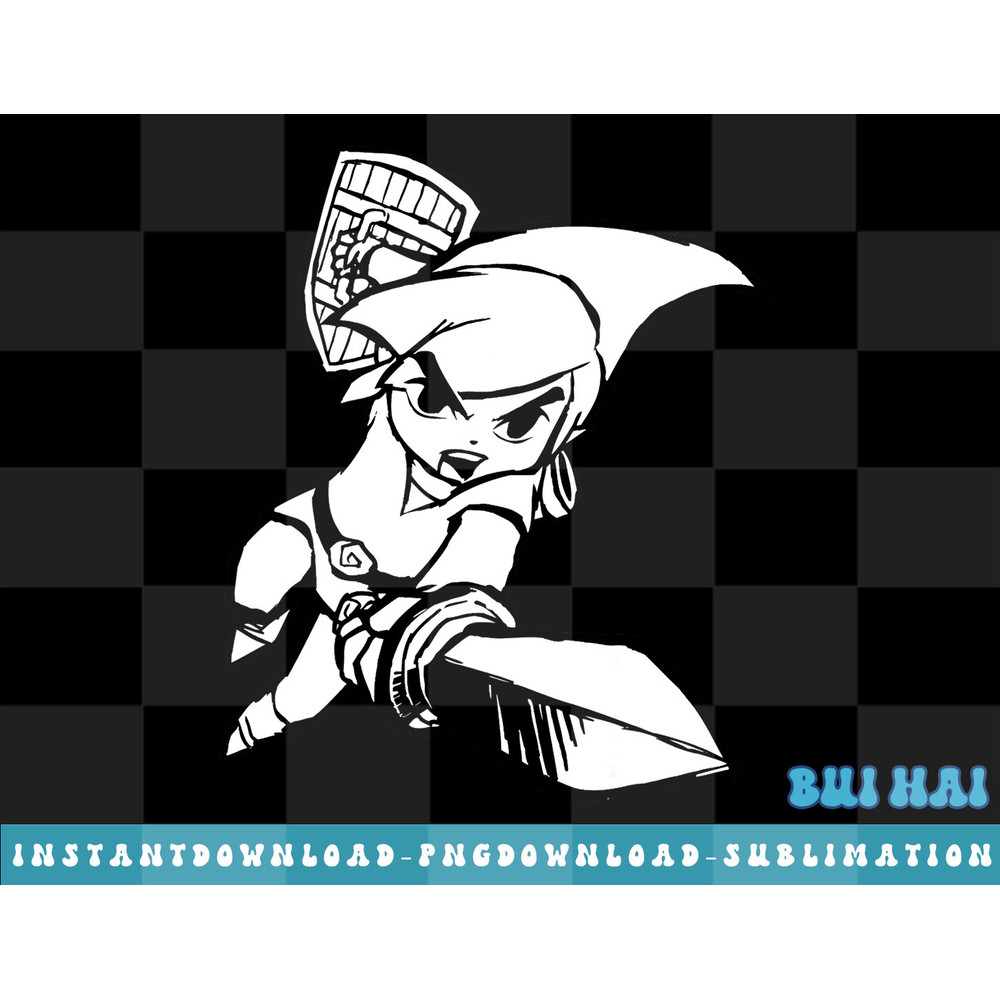 Legend Of Zelda Action Pose All White Portrait Stamp png, sublimate, digital download.jpg
