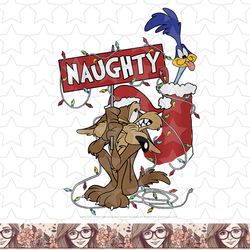 kids looney tunes christmas wile e. coyote & road runner naughty png, sublimation, digital download