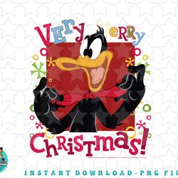 kids looney tunes christmas daffy duck very merry christmas png, sublimation, digital download