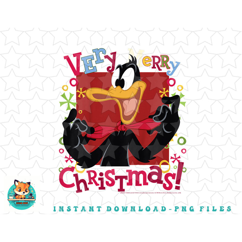 Kids Looney Tunes Christmas Daffy Duck Very Merry Christmas png, sublimation, digital download.jpg