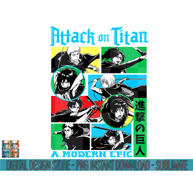 Attack on Titan Character Frame Collage png, sublimate.jpg