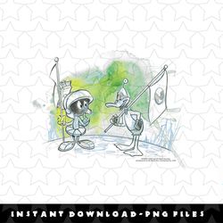 kids looney tunes marvin the martian and daffy duck watercolor png, sublimation, digital download