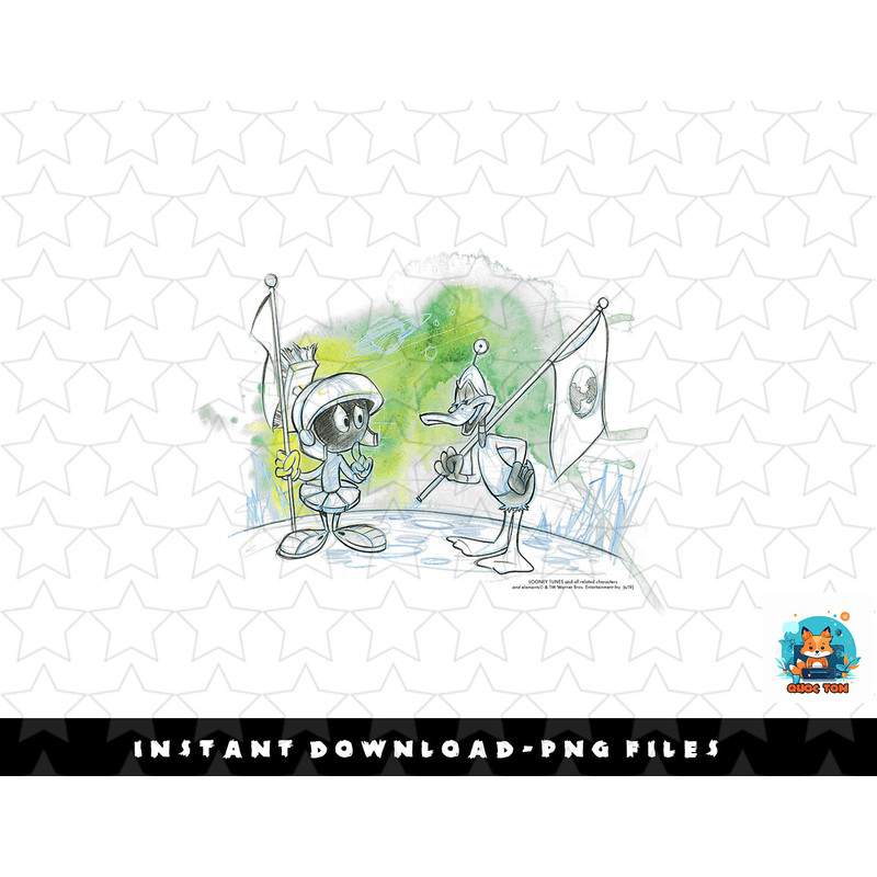 Kids Looney Tunes Marvin The Martian And Daffy Duck Watercolor png, sublimation, digital download.jpg