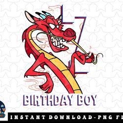 disney mulan 7th birthday boy mushu portrait png, sublimation, digital download