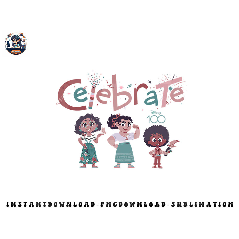 Disney 100 Encanto Celebrate Anniversary Muted Cute D100 png, sublimation, digital download.jpg