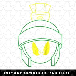 kids looney tunes marvin the martian line art big face png, sublimation, digital download