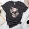 Bloom Skull Womens T-Shirt, Sugar Skull Art Tshirt Gift For Her, Floral Skull Print Boho Graphic Tee, Flower Skull Bella Canvas T-Shirt - 2.jpg