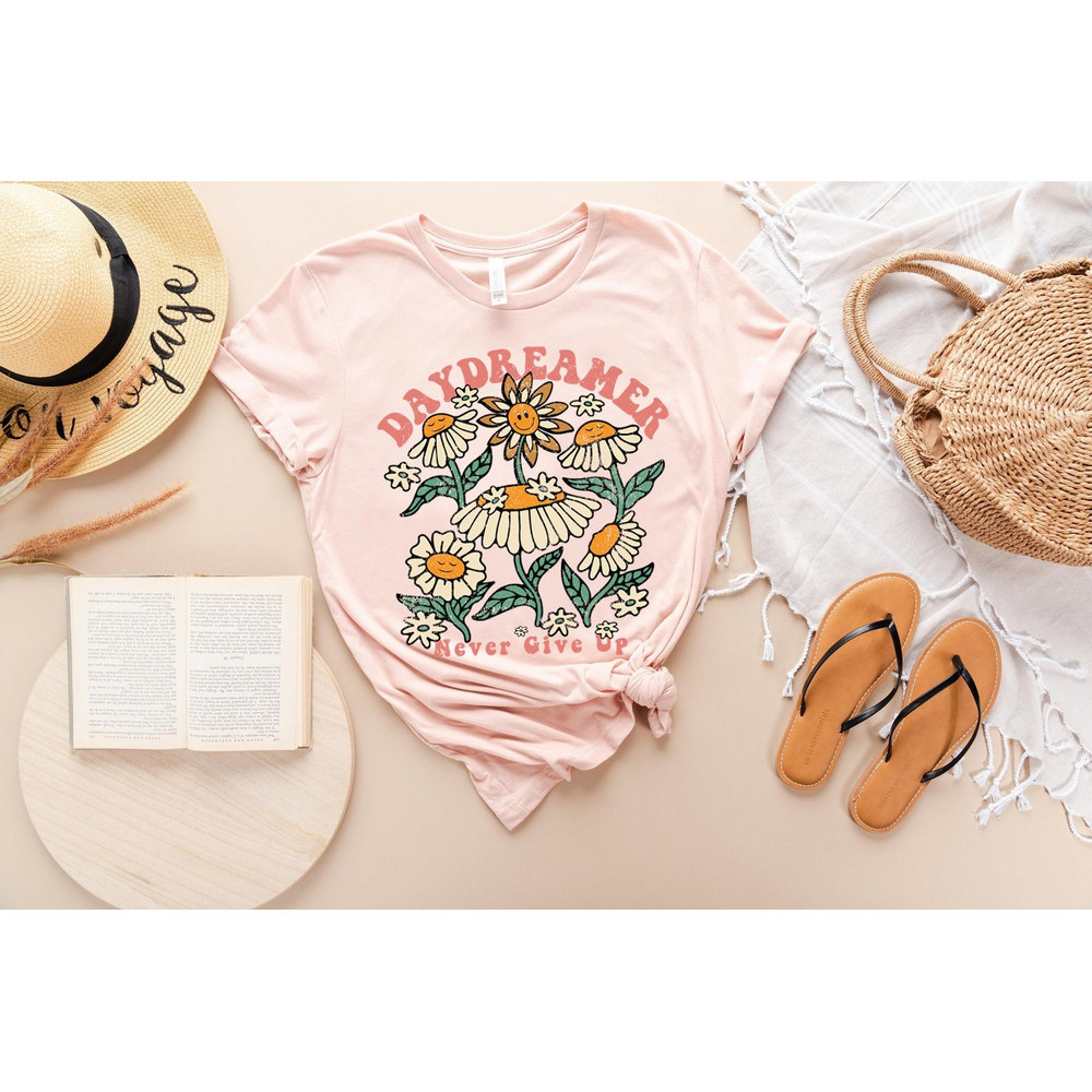 Boho Floral Shirt, Hippie Shirt, Daydreamer Shirt, Retro Tshirt, Floral t shirt, Summer tee, Flowers Tshirt, Garden Tee, Plants - 3.jpg