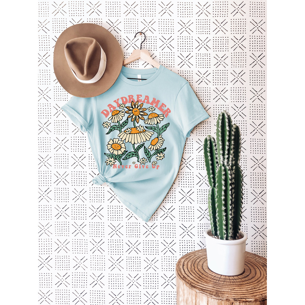 Boho Floral Shirt, Hippie Shirt, Daydreamer Shirt, Retro Tshirt, Floral t shirt, Summer tee, Flowers Tshirt, Garden Tee, Plants - 4.jpg