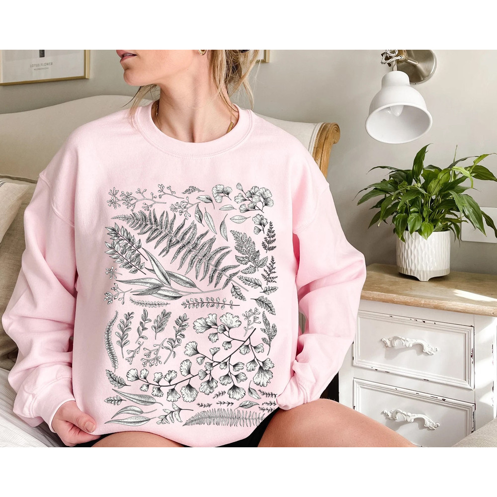 Botanical Sweatshirt, Leaves Vintage T-shirt, Flower T shirt, Vintage Botanical, Womens Sweatshirt, Wildflower - 4.jpg
