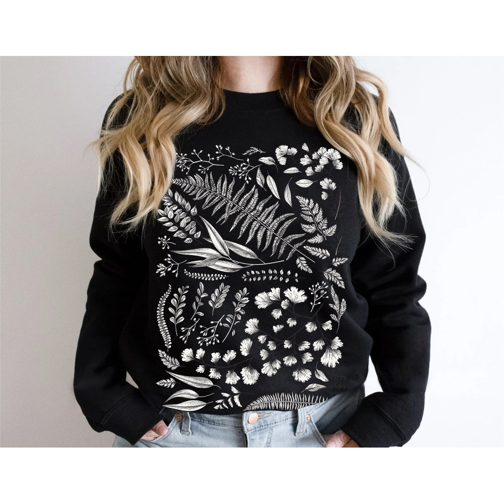 Botanical Sweatshirt, Leaves Vintage T-shirt, Flower T shirt, Vintage Botanical, Womens Sweatshirt, Wildflower - 6.jpg