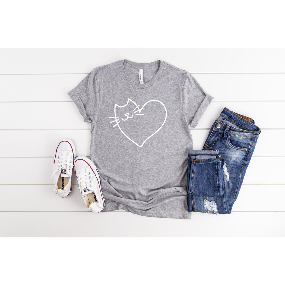 Cat Lover Shirt, Cat Tshirt, Cat Mom Shirt, Gift For Cat Lovers, Lazy Cat, Cute Kitten Shirt, Cat Heart, Cat Love, Animal Lover Shirt - 4.jpg