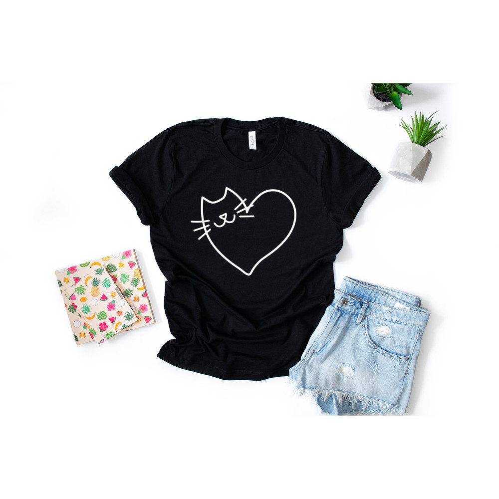 Cat Lover Shirt, Cat Tshirt, Cat Mom Shirt, Gift For Cat Lovers, Lazy Cat, Cute Kitten Shirt, Cat Heart, Cat Love, Animal Lover Shirt - 5.jpg