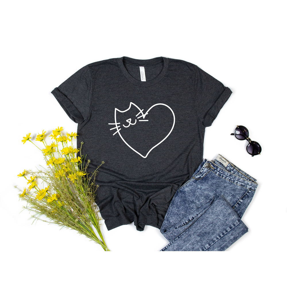 Cat Lover Shirt, Cat Tshirt, Cat Mom Shirt, Gift For Cat Lovers, Lazy Cat, Cute Kitten Shirt, Cat Heart, Cat Love, Animal Lover Shirt - 6.jpg