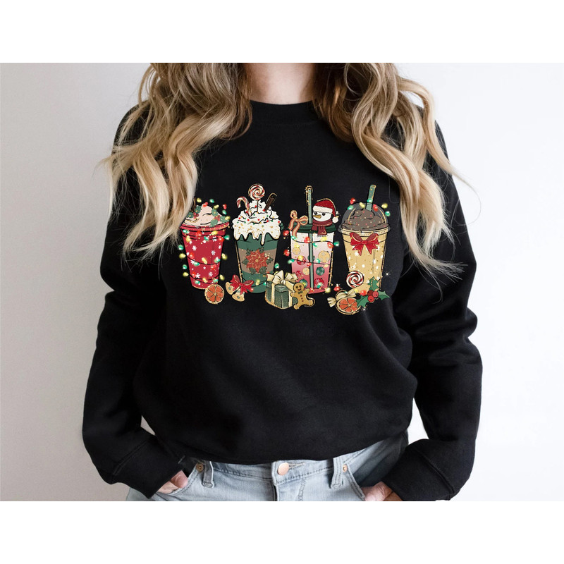Christmas Coffee Sweatshirt, Christmas Sweatshirt, Christmas Shirt, Coffee Lover Gift Worker Winter Christmas Snowman Latte Coffee Lover - 6.jpg