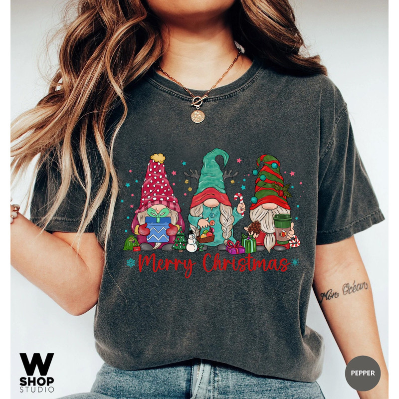 Christmas Gnomes Shirt, Gnome Shirt, Santa Gnomes Shirt, Christmas with my Gnomies, Christmas Shirt, Christmas Tee, Christmas Day Gift - 2.jpg