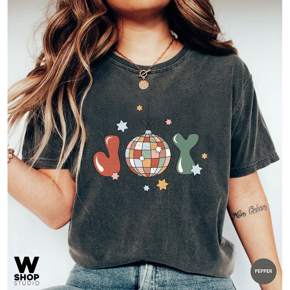 Christmas Joy T shirt, Retro Cute Christmas T-shirt, Vintage Christmas Shirt, Merry Christmas Tee, Xmas shirt - 1.jpg