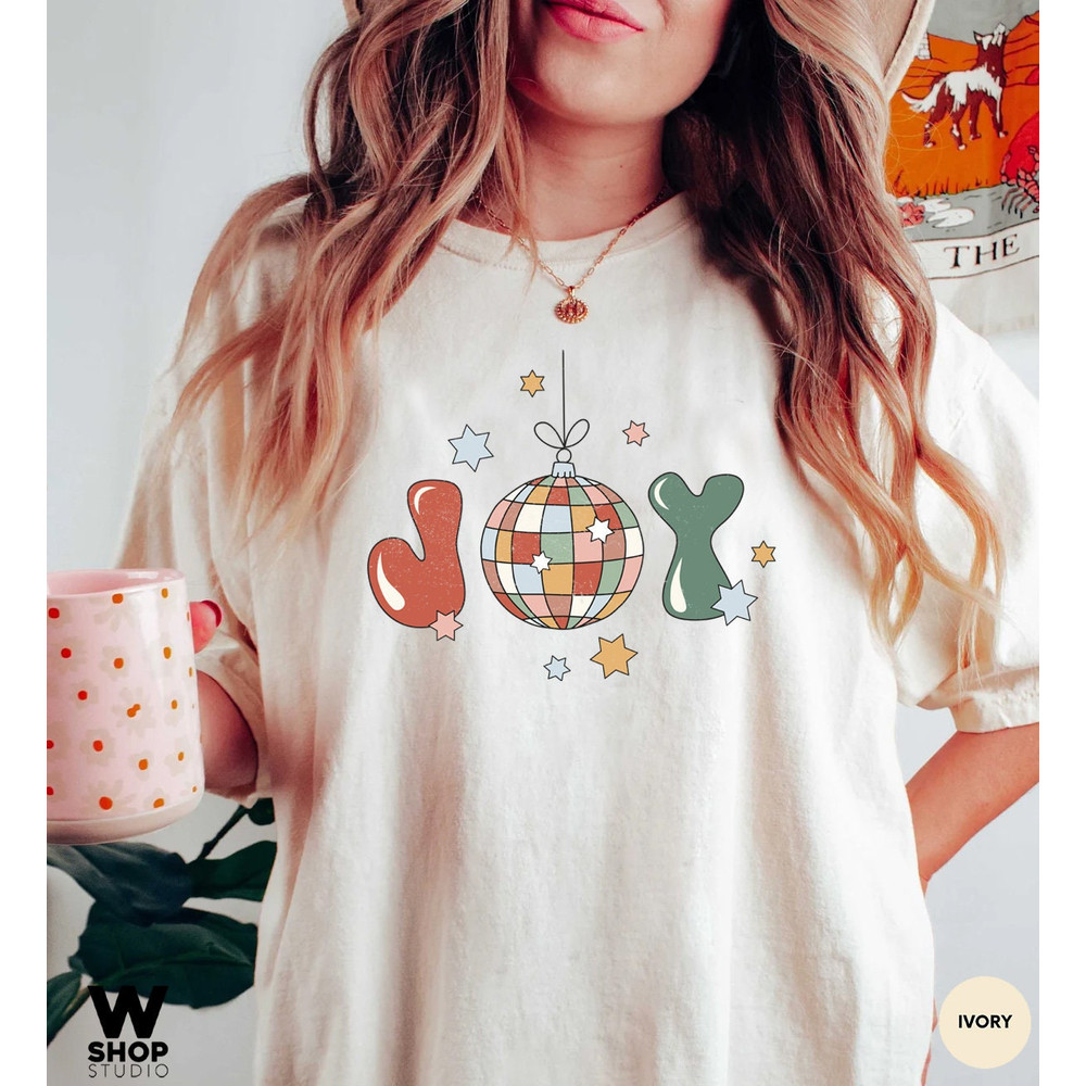 Christmas Joy T shirt, Retro Cute Christmas T-shirt, Vintage Christmas Shirt, Merry Christmas Tee, Xmas shirt - 3.jpg