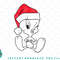 Kids Looney Tunes Christmas Tweety Outline png, sublimation, digital download.jpg