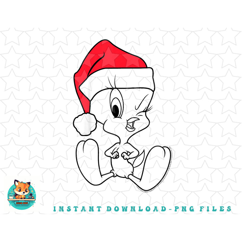 Kids Looney Tunes Christmas Tweety Outline png, sublimation, digital download.jpg