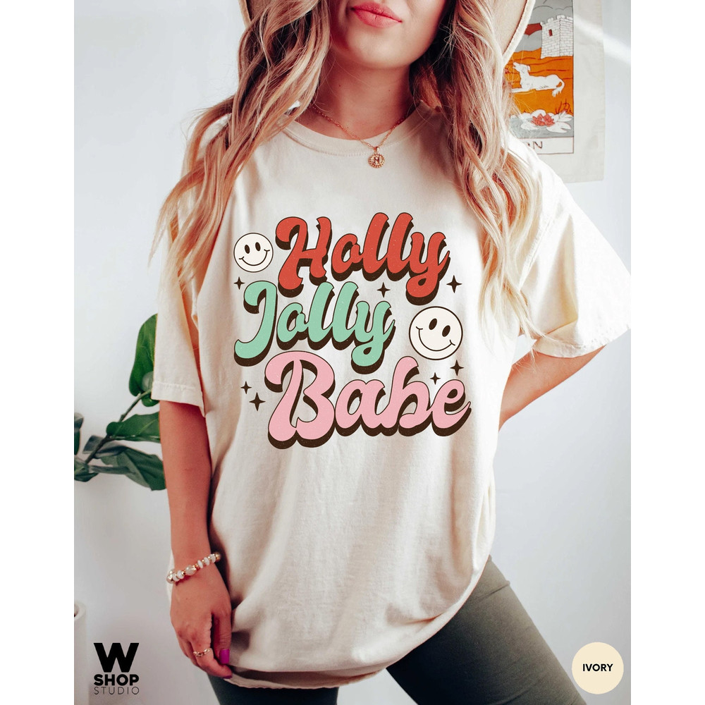 Comfort Colors Holly Jolly Funny Christmas t-shirt, funny chritmas t-shirt, Christmas t-shirt, holiday apparel, Retro Vintage Tee - 2.jpg