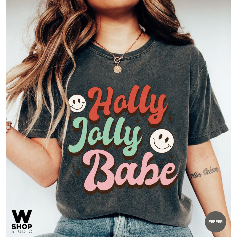 Comfort Colors Holly Jolly Funny Christmas t-shirt, funny chritmas t-shirt, Christmas t-shirt, holiday apparel, Retro Vintage Tee - 5.jpg