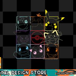 pokemon - character grid png, digital prints, sublimation