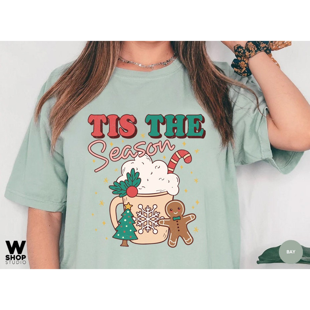 Comfort Colors Tis the season Christmas t-shirt, cute Coffee chritmas tee, Christmas tee, holiday apparel, Holiday apparel - 6.jpg