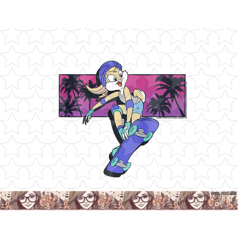 Kids Looney Tunes Lola Bunny Skateboard Pose png, sublimation, digital download .jpg