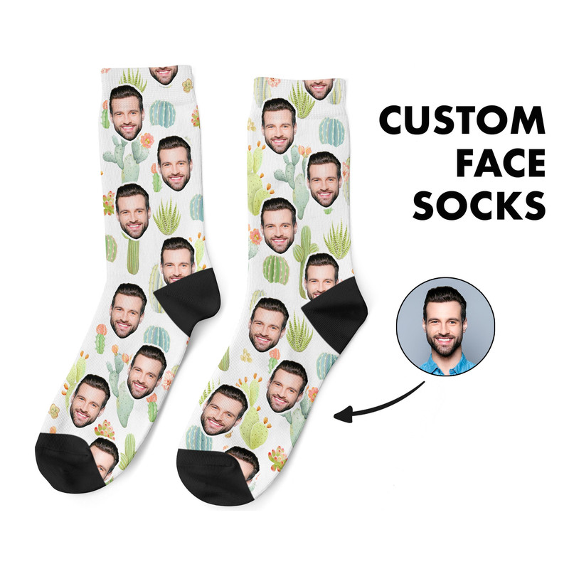 Custom Face Socks, Personalized Photo, Cactus Picture Socks, Cacti Socks, Customized Funny Photo Gift For Her, Him or Best Friend - 1.jpg