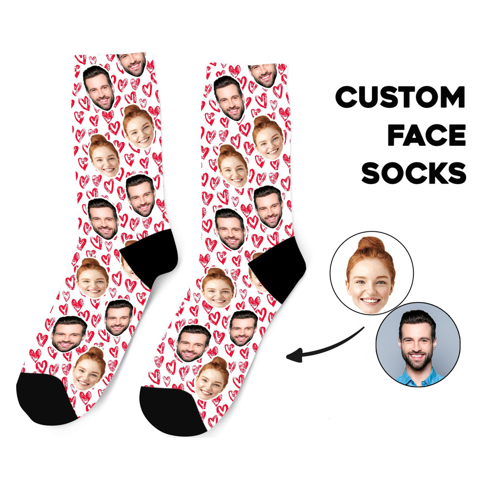 Custom Face Socks, Photo Personalized Socks, Faces On Socks, Love Heart Socks, Gift for Her, Girlfriend Gift, Boyfriend Gift, Picture Socks - 1.jpg
