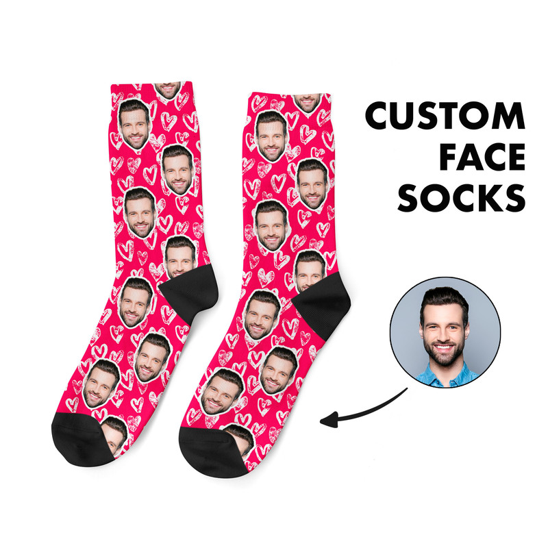 Custom Face Socks, Photo Personalized Socks, Faces On Socks, Love Heart Socks, Gift for Her, Girlfriend Gift, Boyfriend Gift, Picture Socks - 1.jpg