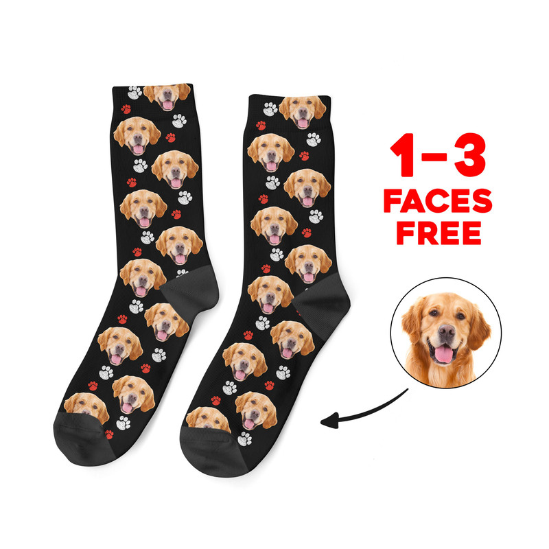Custom Puppy Socks, Personalized Pet Photo Socks, Put Your Cute Dog Face On Sublimation Socks, Dog Lover Gift, Dog Face Socks, Dog Mama Gift - 1.jpg