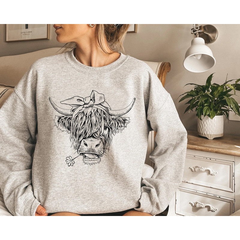 Cute Cow Shirt or Sweatshirt, Heifer Sweatshirt, Highland Cow Shirt, Cow Gifts For Her, Farm T-shirt, Ranch Tee, Farmer, Cowgirl - 1.jpg