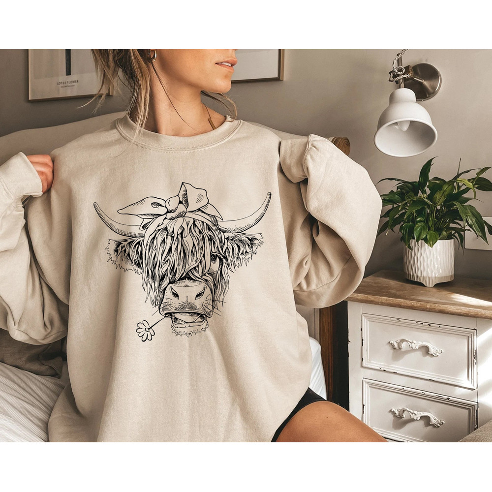 Cute Cow Shirt or Sweatshirt, Heifer Sweatshirt, Highland Cow Shirt, Cow Gifts For Her, Farm T-shirt, Ranch Tee, Farmer, Cowgirl - 3.jpg